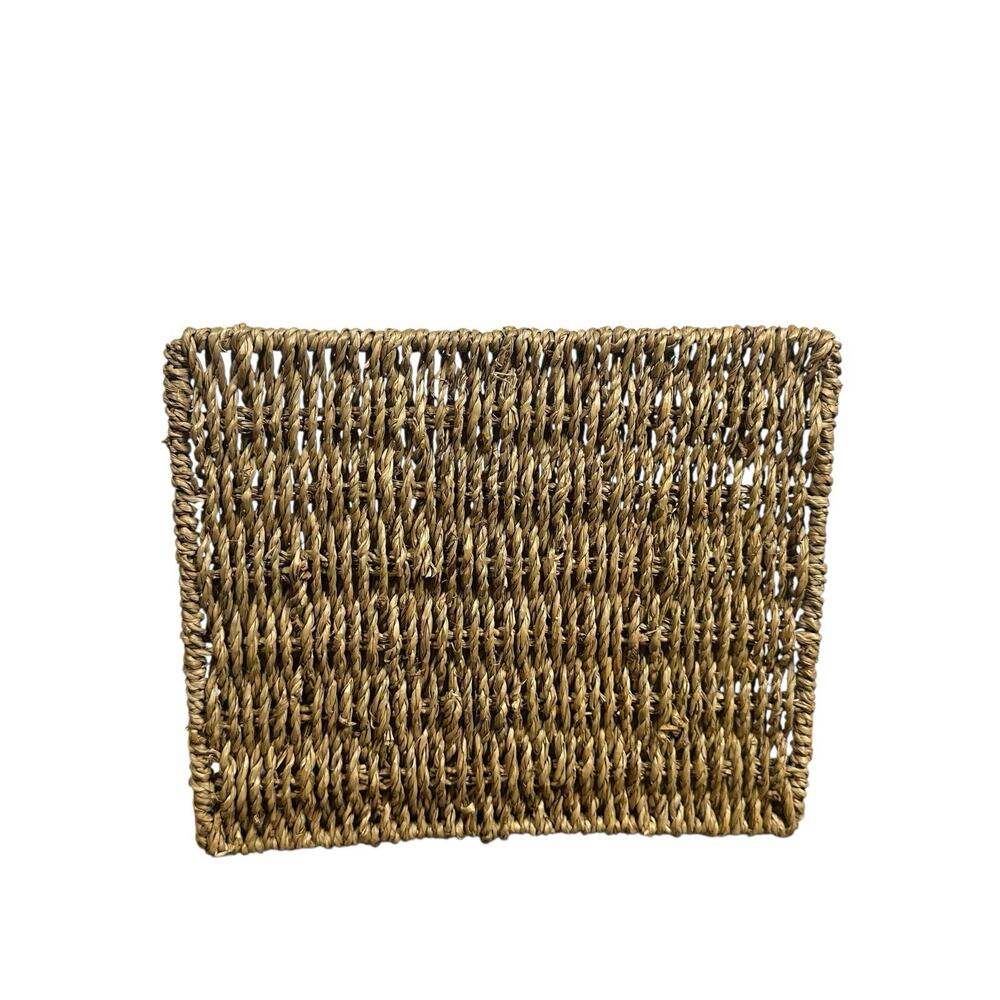 Tiered Seagrass Desk Organizer Letter Holder 3 Slots Woven Natural Boho 8" x 10" - Picture 4 of 6